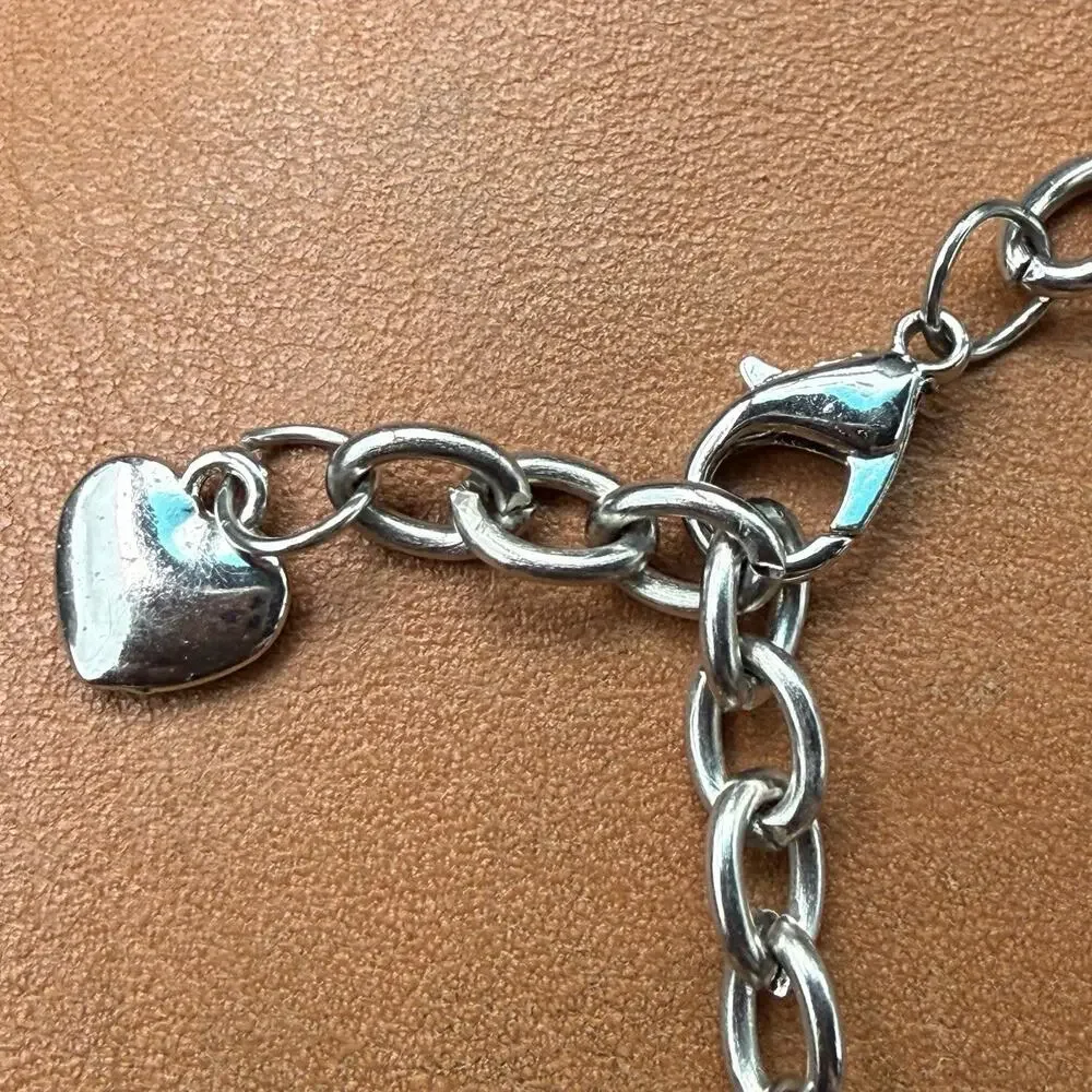 BFF Compass Magnetic Floating Glass Locket Silver Tone Charm Bracelet